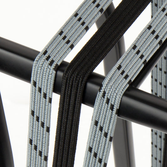 Widek Eye binder 1x12 mm. zwart, 2x12mm. steengrijs met zwarte stalen platen op kaart (54 cm.)