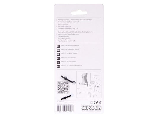 Simson 022025 batterij voorvork LED koplamp 'Intense' 25 LUX