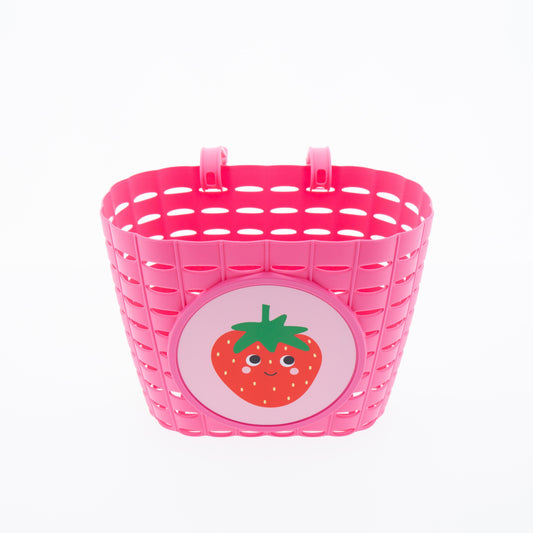 Widek fietsmandje Explorer Happy Strawberry roze