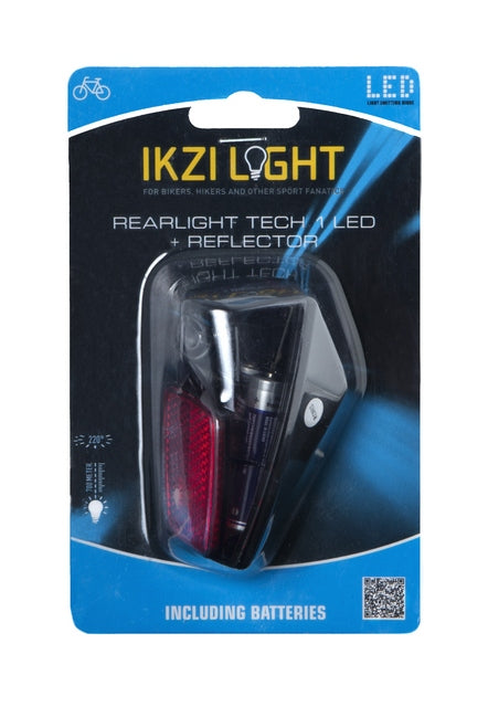 IkziLight spatbord achterlicht reflectie 1 Tech LED rood - kaart