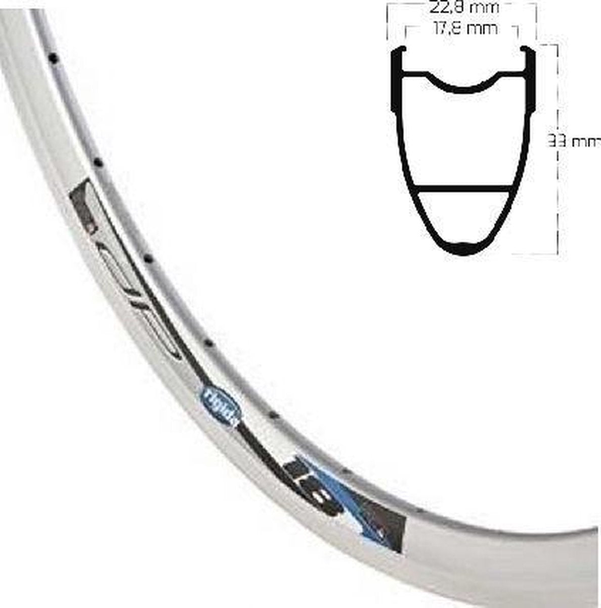 Velg 28' - 14 DP18S 28'-622 zilver