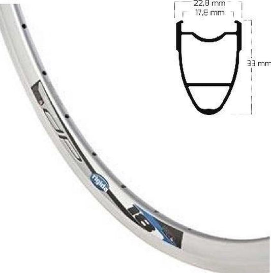 Velg 28' - 14 DP18S 28'-622 zilver