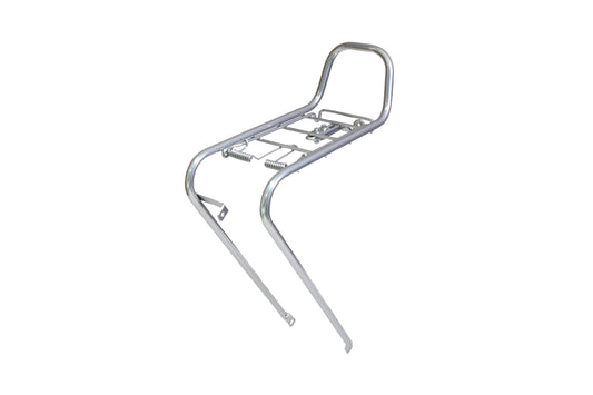 Steco FW2 Retro voordrager 28" Ø13 met klapveer en universele kroonboutbevestiging mirror chrome