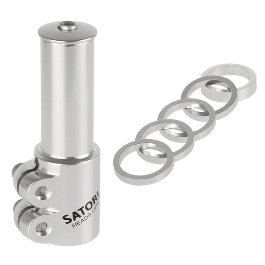 Satori Ahead adapter 1.1/8" met spacers zilver
