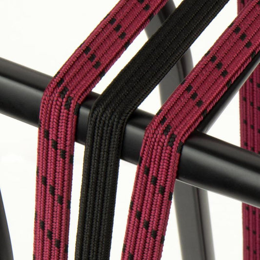 Widek Eye binder 1x12 mm. zwart, 2x12mm. bordeaux met zwarte stalen platen op kaart (54 cm.)