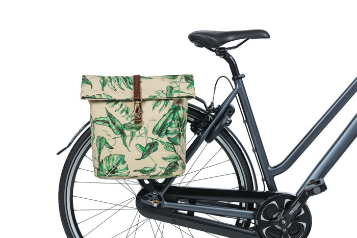 Basil 18082 Ever-Green dubbele fietstas 28-38L. sandshell beige