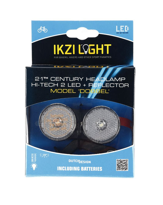 IkziLight koplamp Dobbel 2 x led zwart