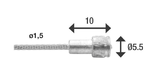 Elvedes 6411RVS-BOX binnenkabel RVS 2.00 m. peernippel (100)