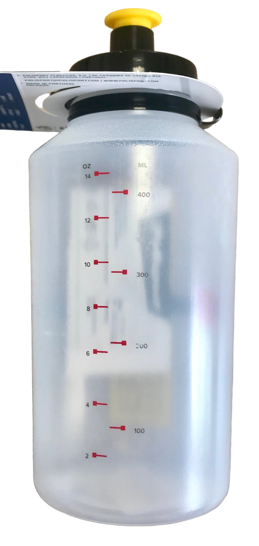 Polisport bidon 550 ml. transparant/geel