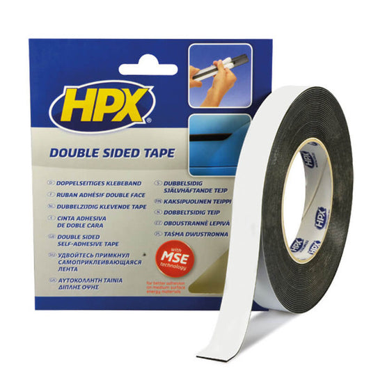 HPX dubbelzijdig foamtape 19 mm. x 10 m.