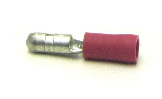 Kabelschoenstekker rond 4 mm. man rood