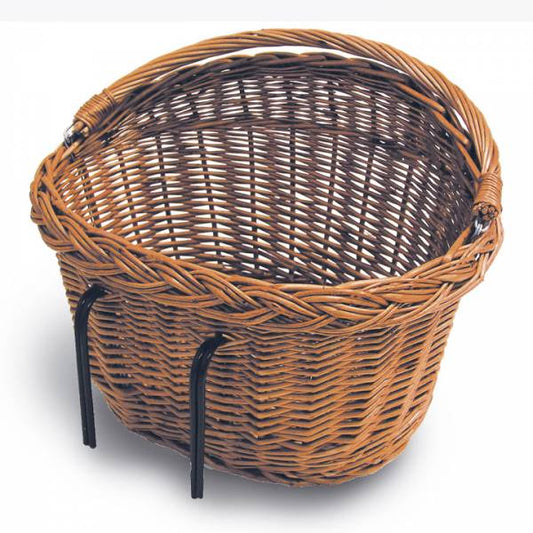 Around rieten fietsmand ovaal met buik