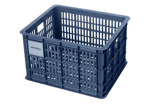 Basil 21135 Crate M fietskrat gerecycled kunststof medium 29,5L bluestone