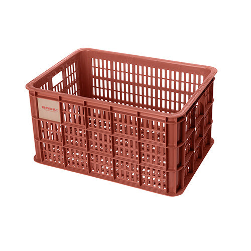 Basil 21161 Crate L fietskrat gerecycled kunststof groot 40L terra red