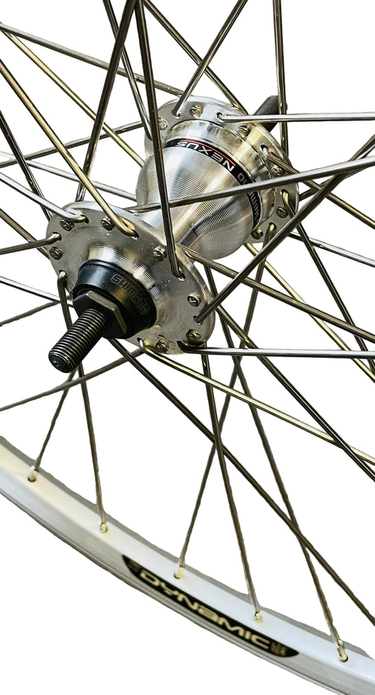 Voorwiel 28" - 622 Dynamic alu zilver RVS spaken Nexus voornaaf RB