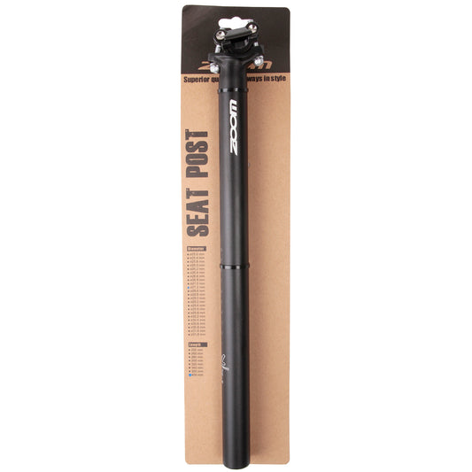 Zoom zadelpen ATB 27.2 alu. zwart 400 mm.