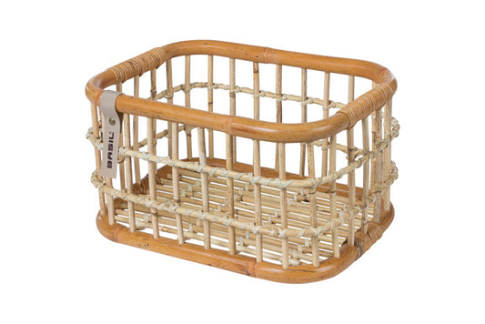Basil 13079 Green Life Rotan fietsmand M 18L. naturel bruin