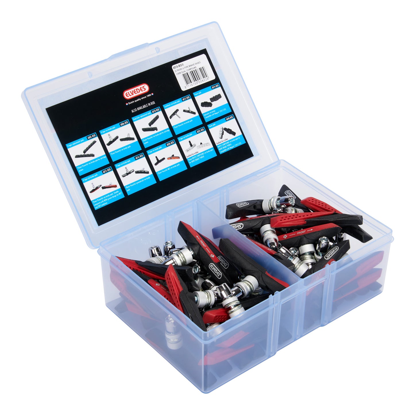 Elvedes 6815-BOX v-brake remblok set 72 mm. dual-composite (25)
