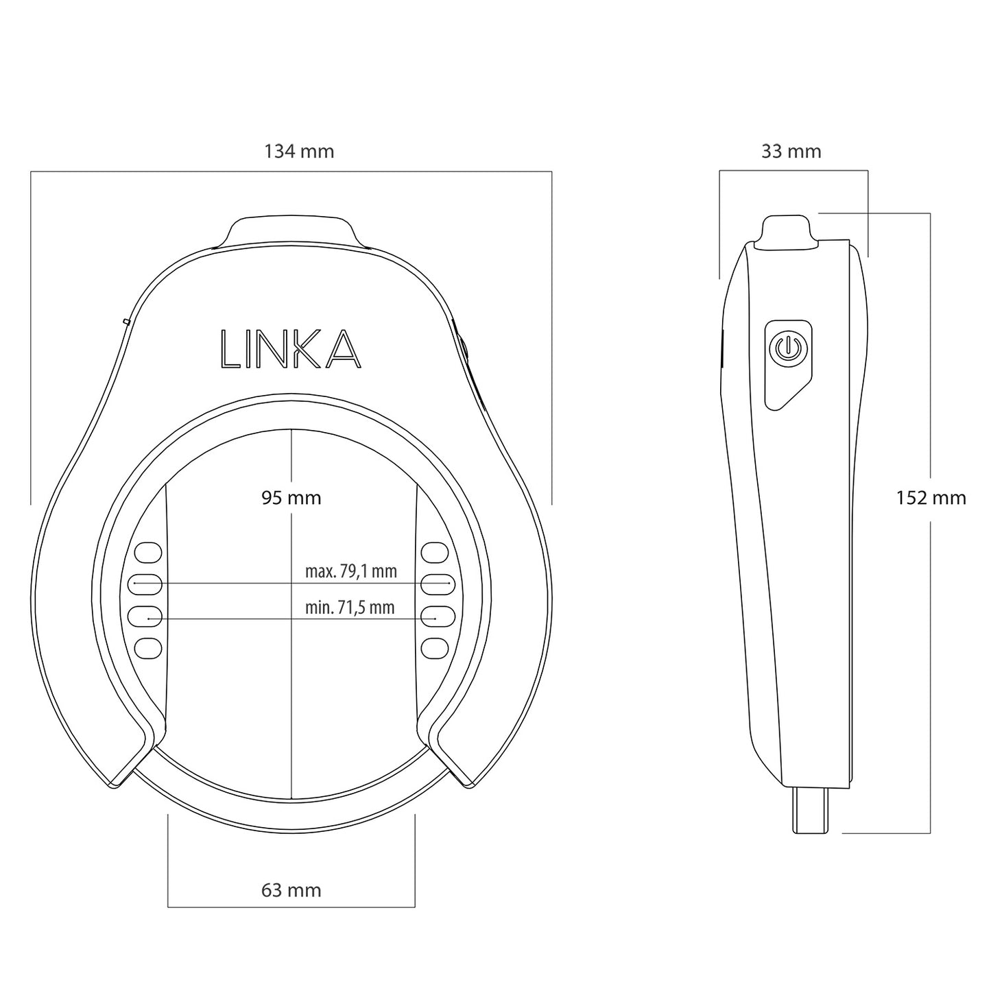 Linka ringslot ART -bluetooth-alarm-usb-zwart