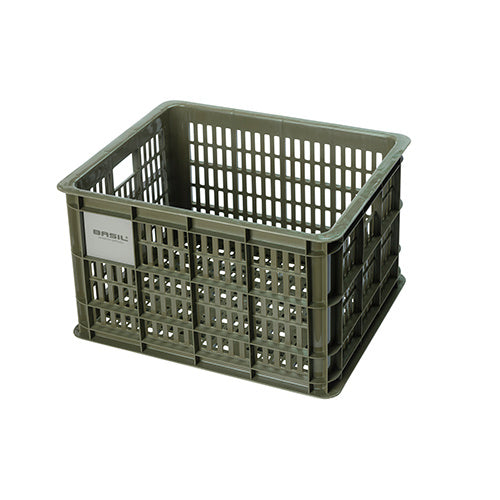 Basil 21136 Crate M fietskrat gerecycled kunststof medium 29,5L moss green