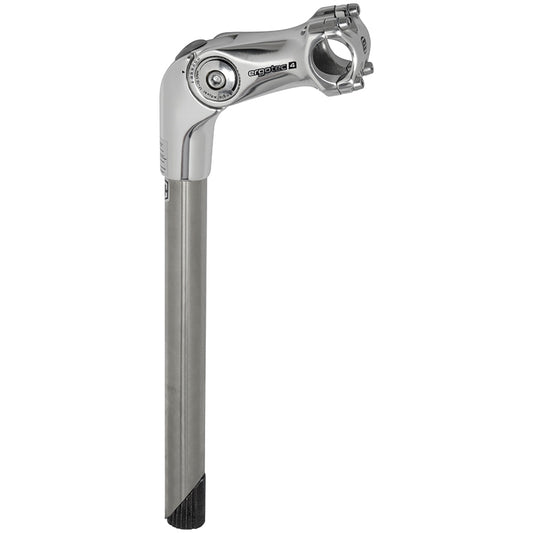 Ergotec verstelbare stuurpen Octopus 2 25.4/25.4 300/90 mm. AL6061 zilver