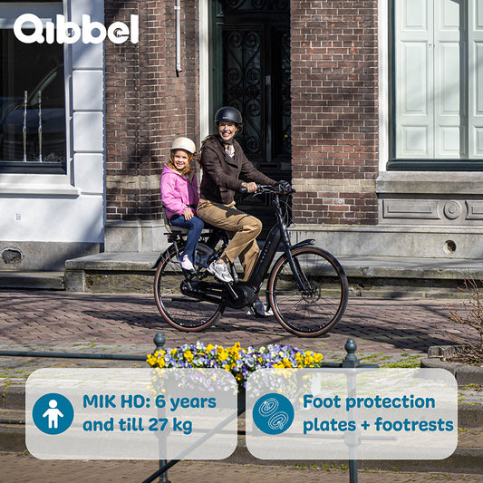 Qibbel Q350 Junior 6+ zitje MIK-HD Midnight Black incl. voetsteunen en voetbeschermingsplaten