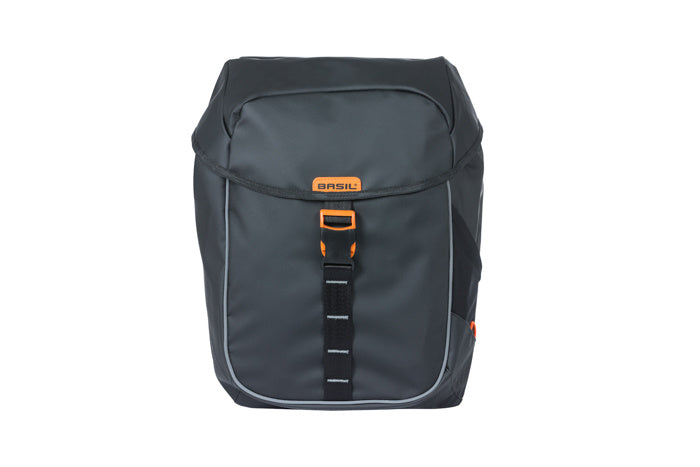 Basil 18112 Miles Tarpaulin dubbele fietstas MIK 34L. zwart/oranje