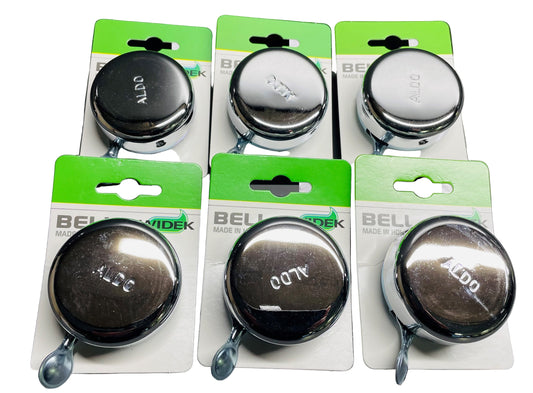 Widek stalen bel ALDO chroom met stalen klepel op Widek kaart