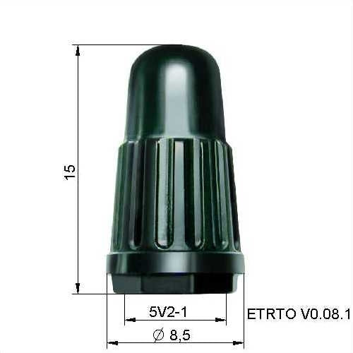 Alligator ventieldop zwart - sclaverand