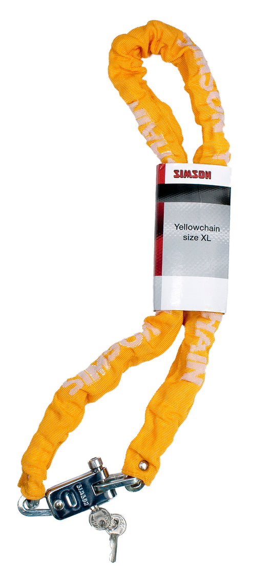 Simson 020846 yellow chain size XL, 7 mm. x 120 cm. schakel vierkant gehard