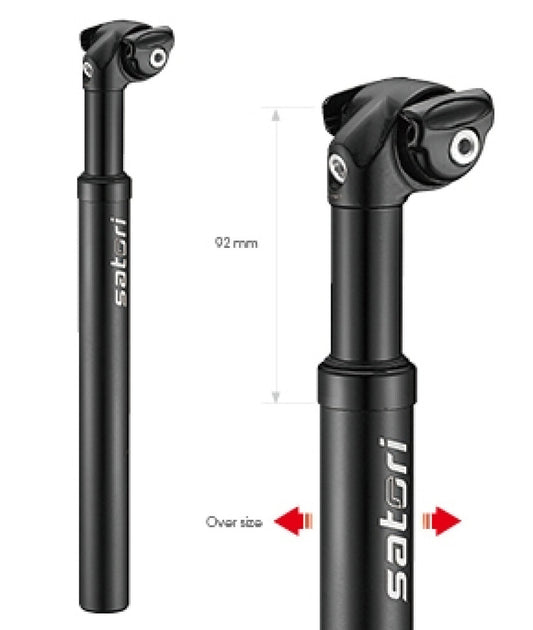 Satori zadelpen Elegance LT verend ø27.2 / 350 mm. mat zwart