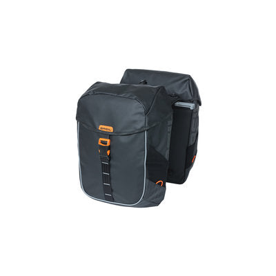 Basil 18112 Miles Tarpaulin dubbele fietstas MIK 34L. zwart/oranje