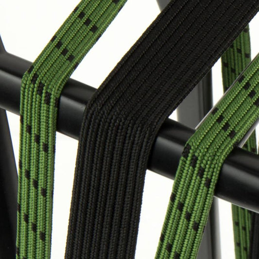 Widek Eye binder 1x24 mm. zwart, 2x12 mm. olijfgroen met zwarte stalen platen op kaart (54 cm.)