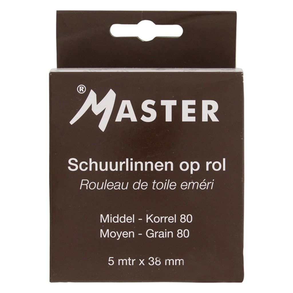 Master schuurlinnen 5 mtr. op rol, korrel 80 middel