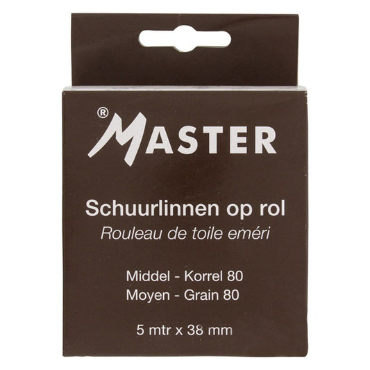 Master schuurlinnen 5 mtr. op rol, korrel 80 middel