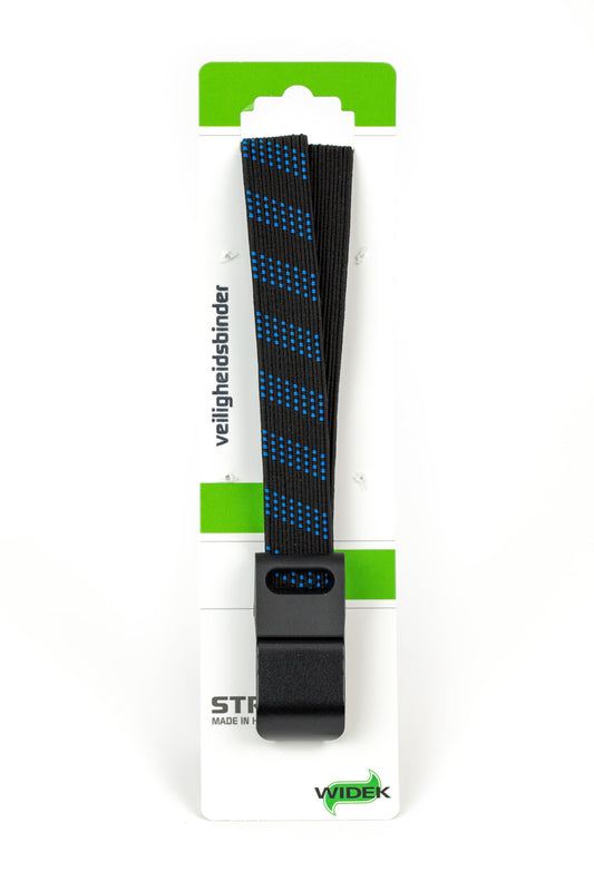 Widek SUV veiligheidsbinder met stalen haak 1x24mm. zwart, 1x24mm. lichtblauw (56 cm.)