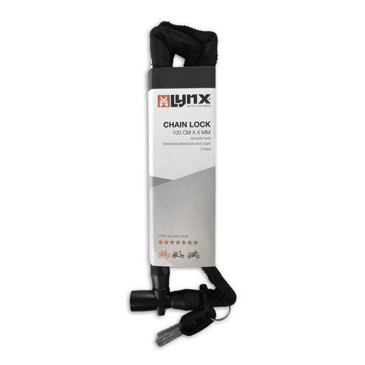 Lynx kettingslot black 4 mm. x 100 cm. nylon hoes