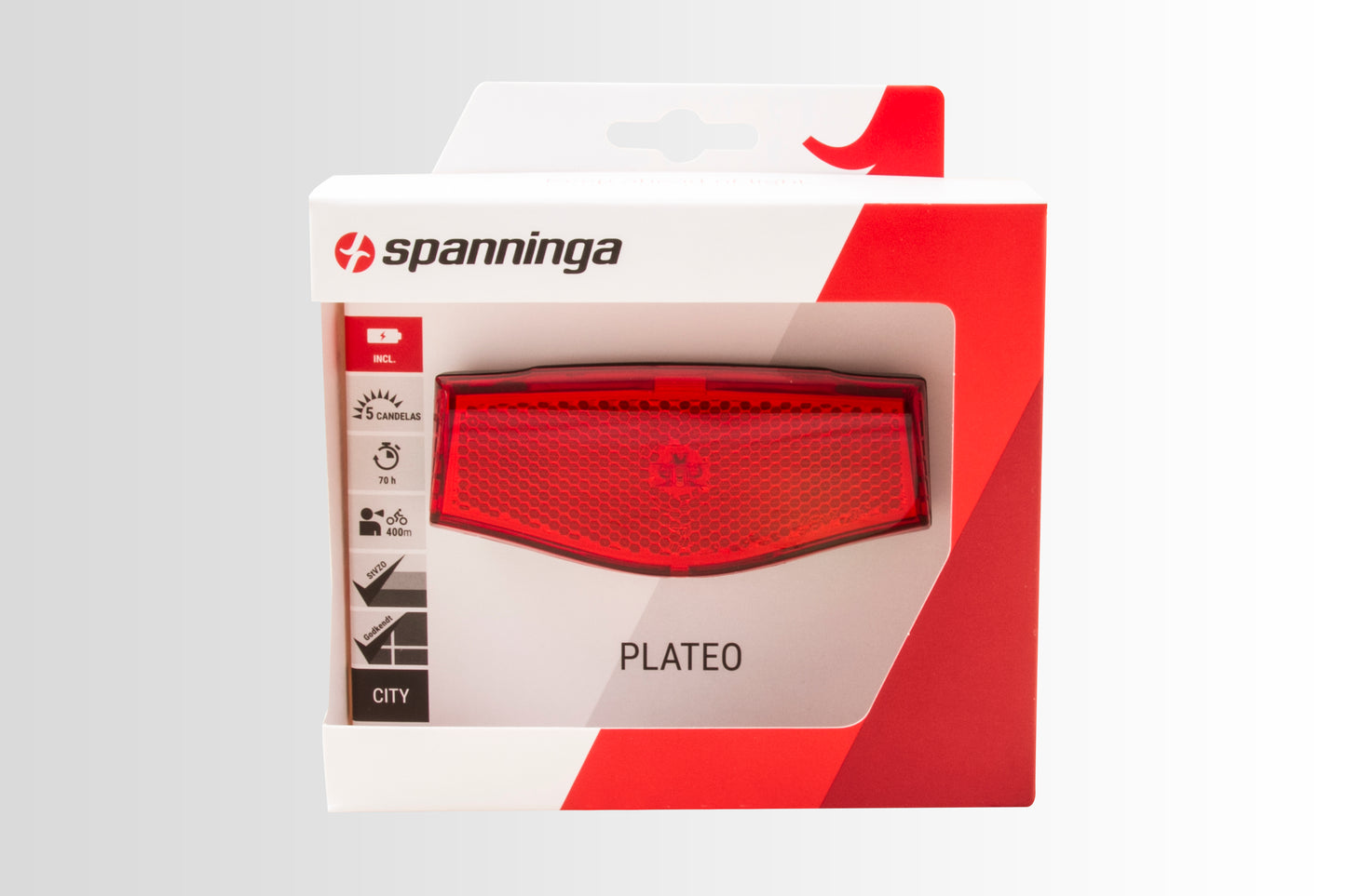Spanninga Plateo XB achterlicht incl. 2 x AAA batterij