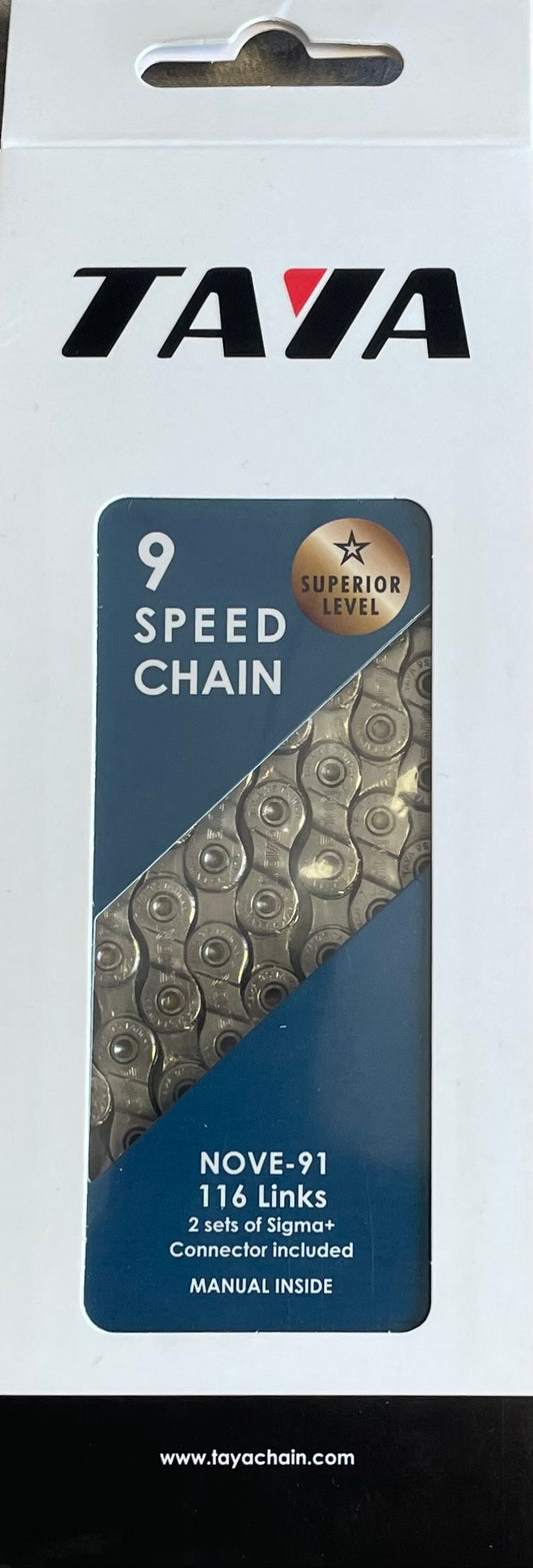 Taya Nove-91 E-Bike ketting 1/2x5/64 - 116 9 spd. zilver Diamond Hard Treatment