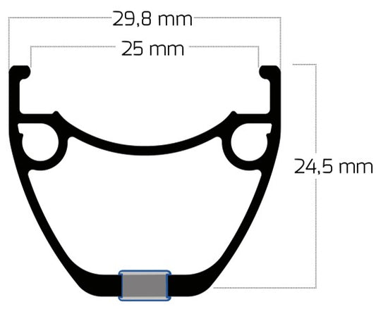 Velg 28' - 14 / 622 ZAC25 aluminium zwart disc