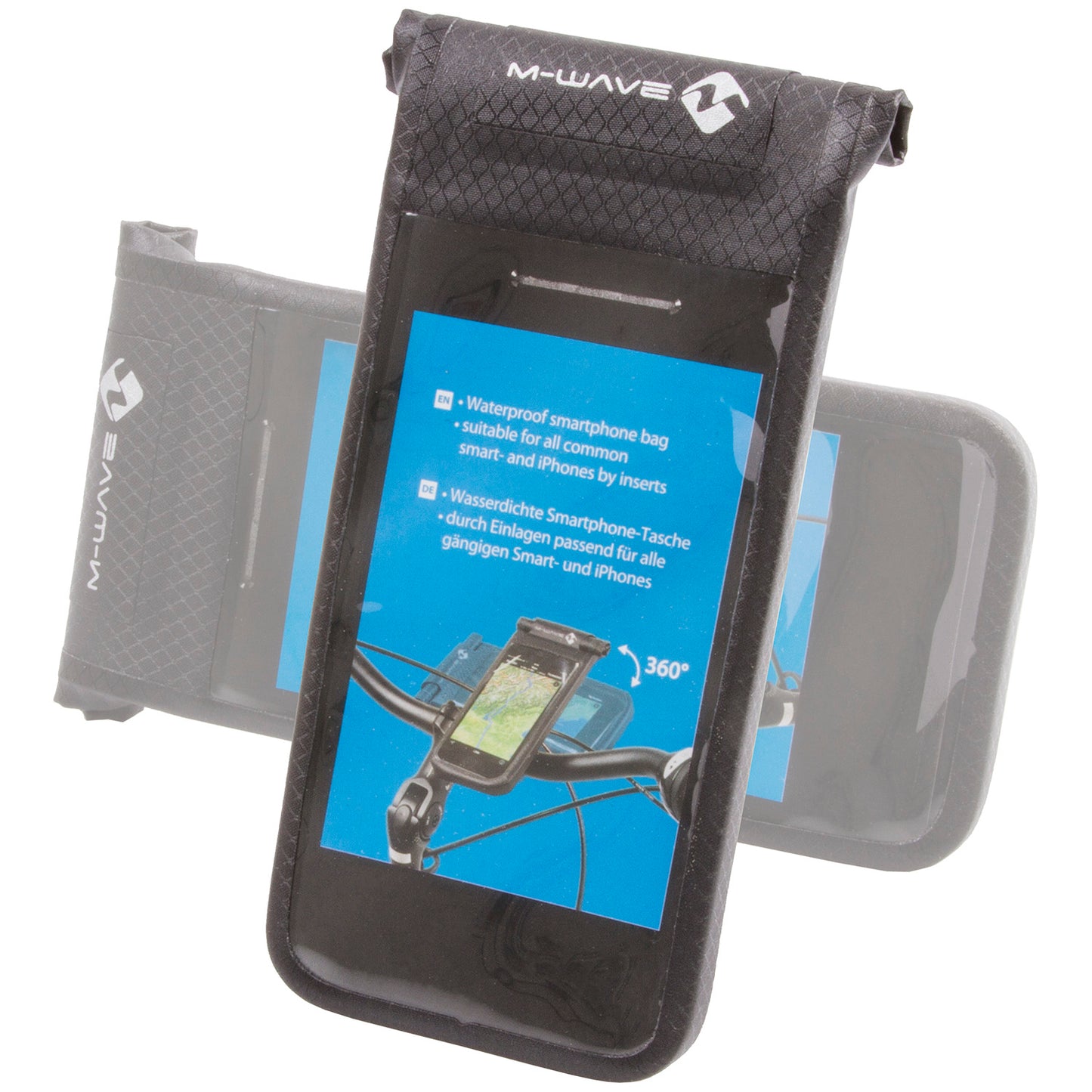 M-Wave smartphone tas waterdicht voor alle Smart- en iPhones met draaibare qr houder