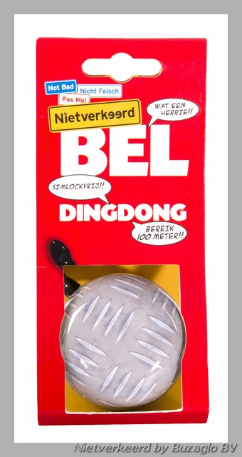 NietVerkeerd Ding-Dong bel staal 60 mm. metaal