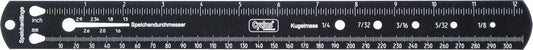 Cyclus spaaklineaal & kogelmeter, metaal