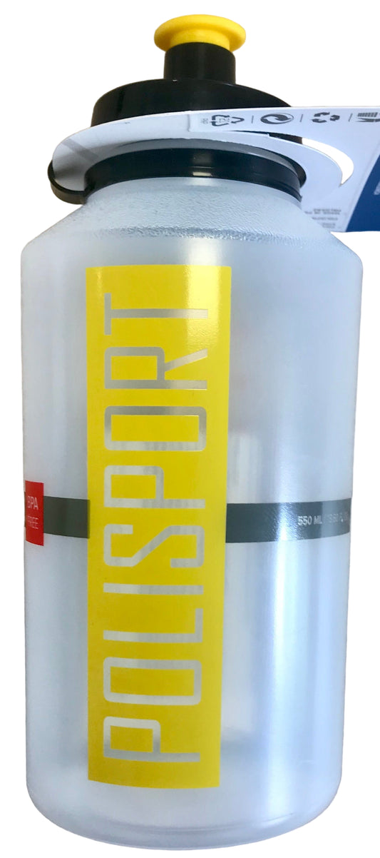 Polisport bidon 550 ml. transparant/geel