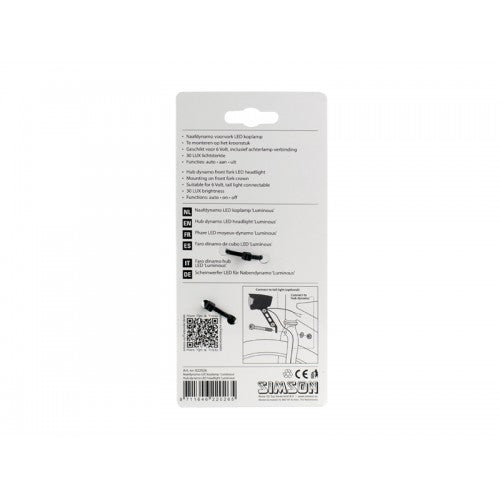 Simson 022026 naafdynamo koplamp 'Luminous' 30 lux auto/on/off