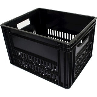Krat, melkkrat pvc zwart 43x35x27