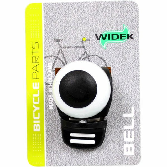 Widek compact bel II witte kop, zwart/wit frame en zwart dopje op kaart