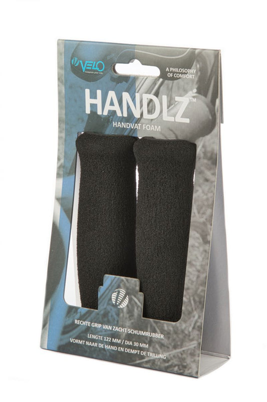 Velo handvatten VLG-074, foam, met pluggen 125/125mm, zwart