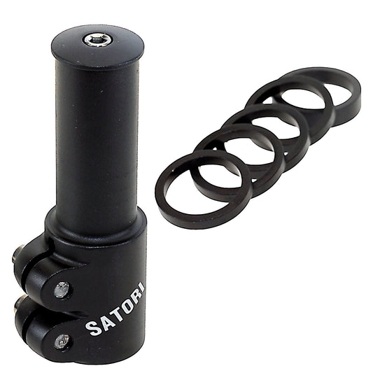 Satori Ahead adapter 1.1/8" met spacers zwart