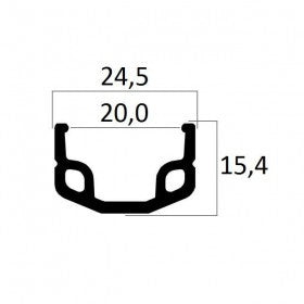 Achterwiel 800032 16x1.75 19-305 alu. remnaaf